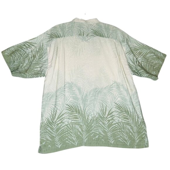 Tommy Bahama Mens XL 100% Silk Green Palm Print Short Sleeve Button-Up Shirt - Picture 6 of 11